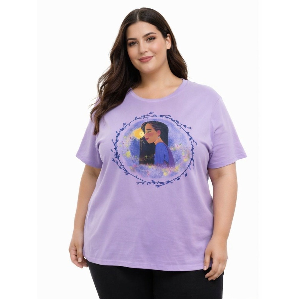 DISNEY Graphic Tee – Plus Size 1X – Lavender –‎ NEW